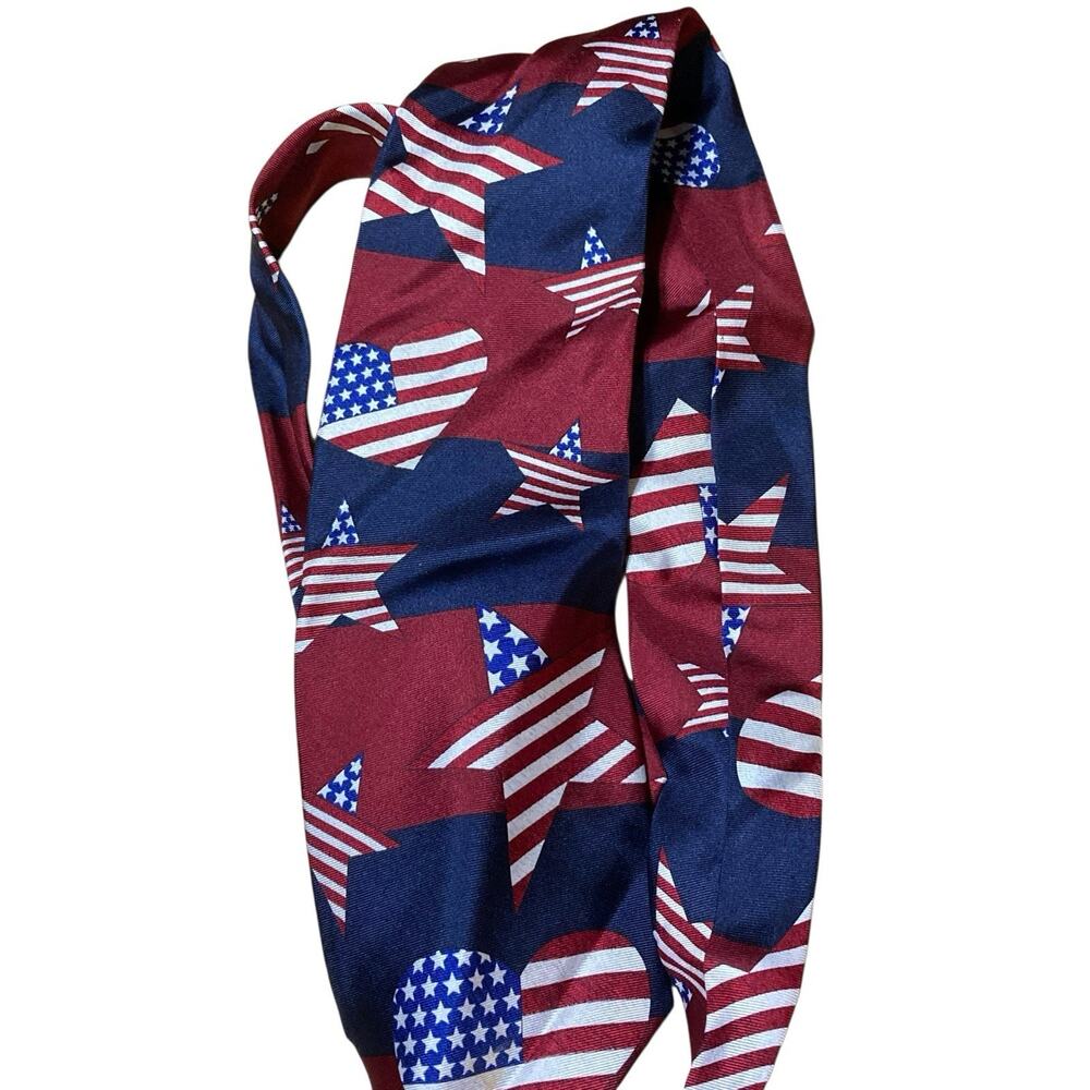 Patriotic Save The Children “The American Flag Tie” Silk Red White Blue USA